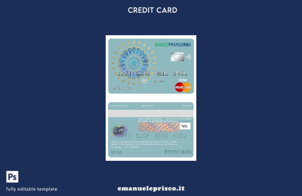 modello di carta di debito mastercard bancaria Argentina Banco Patagonia S.A. st
